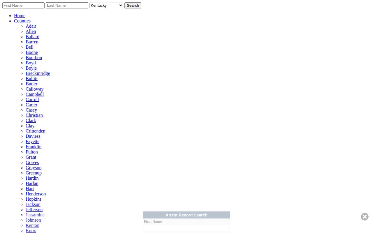 Unofficial Breckinridge County timestamped arrest records page