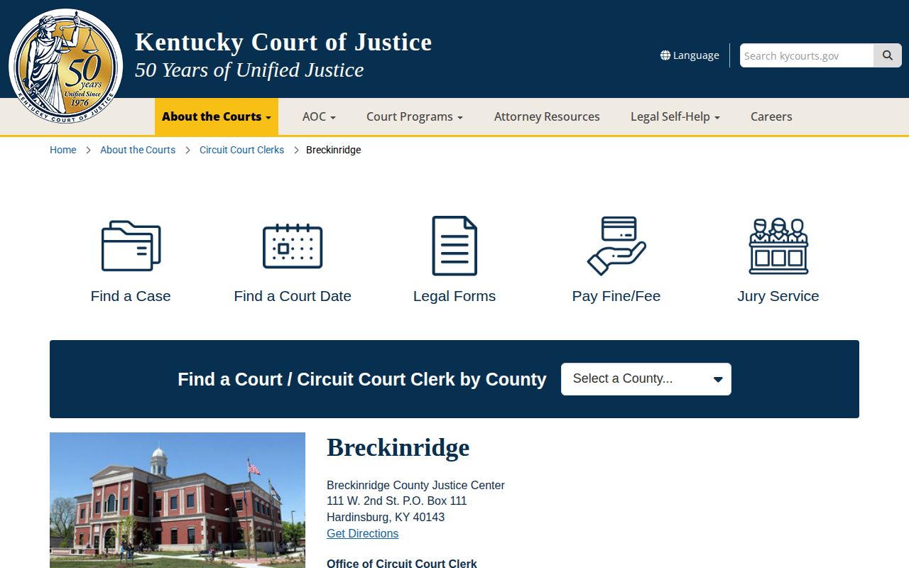 Breckinridge County arrest court disposition page