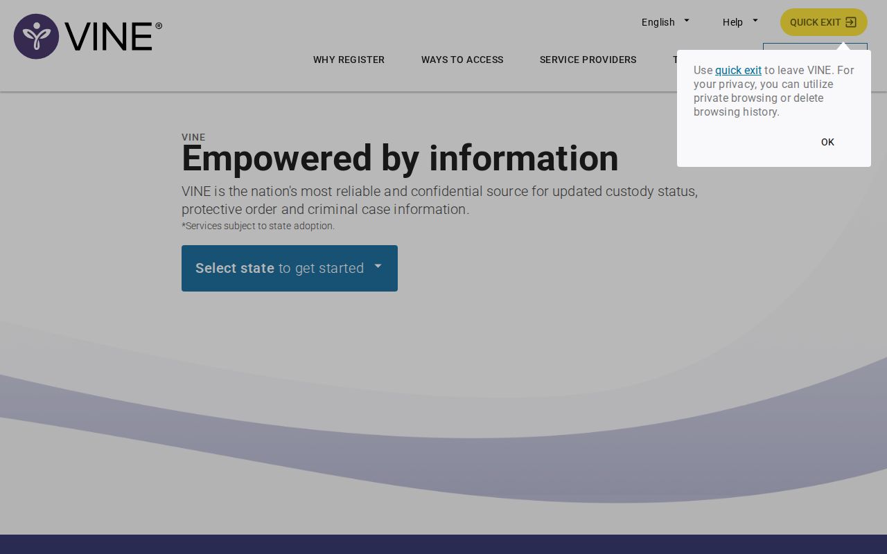 VINELink custody search interface for a Breckinridge County arrest