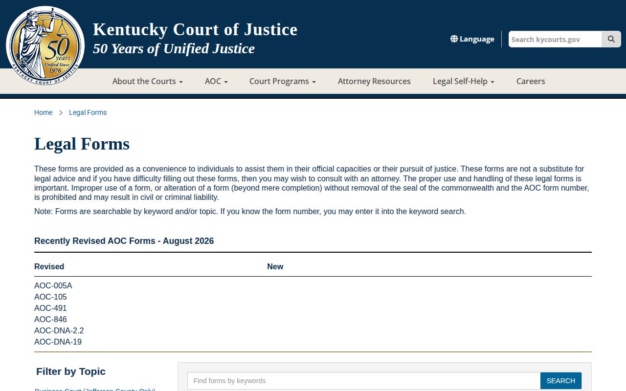 Kentucky forms for Breckinridge County arrest expungement